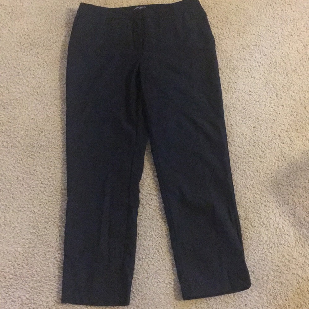 Black cropped dress pants